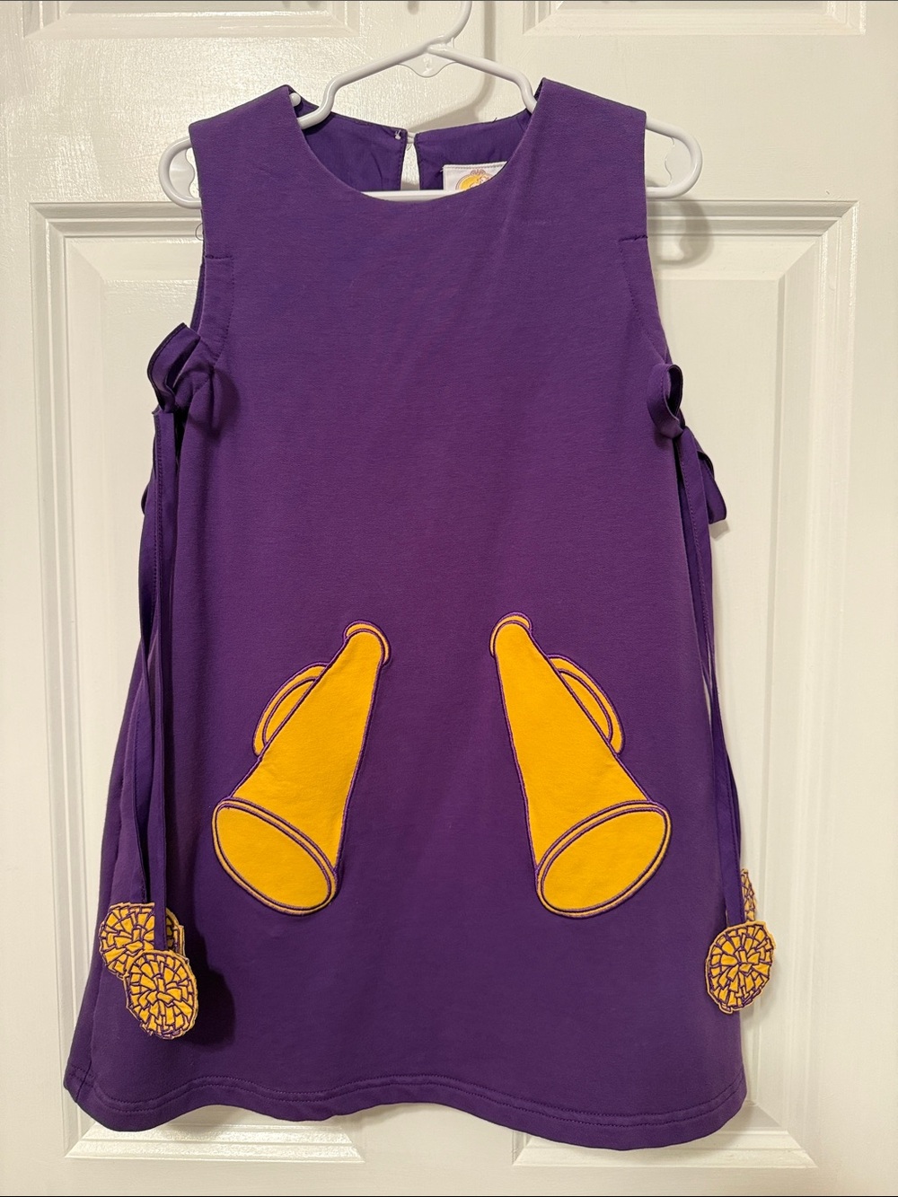 The Yellow Lamb GAME DAY JUMPER - PURPLE AND GOLD Megaphone and PomPom Sz 5